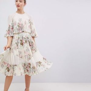 ASOS DESIGN Sheer & Solid Printed Midi Dress